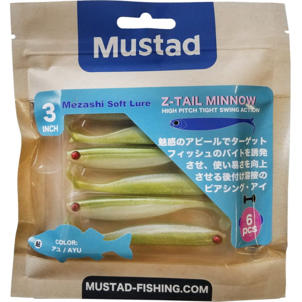 MUSTAD MEZASHI Z-TAIL MINNOW WORM 7.62cm 6pcs