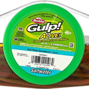 BERKLEY GULP ALIVE SANDWORM 15cm SALTWATER 206g #camo