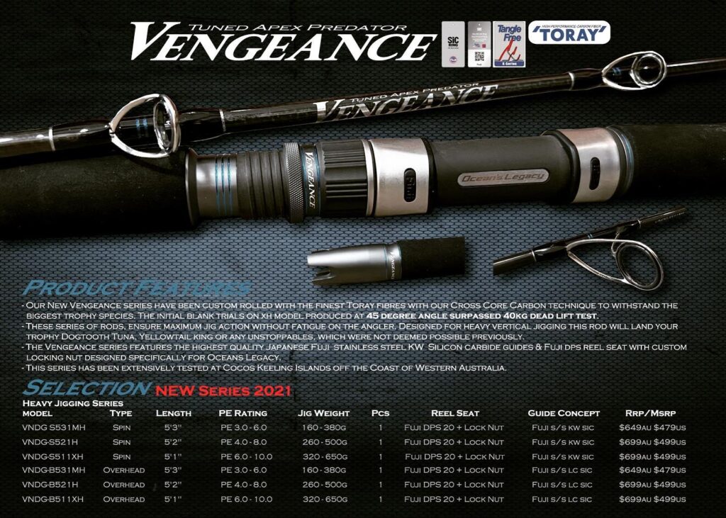 OCEANS LEGACY VENGEANCE APEX PREDATOR MONSTER JIGGING SPIN