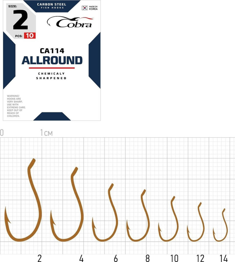 COBRA HOOKS ALLROUND CA114G 10PCS