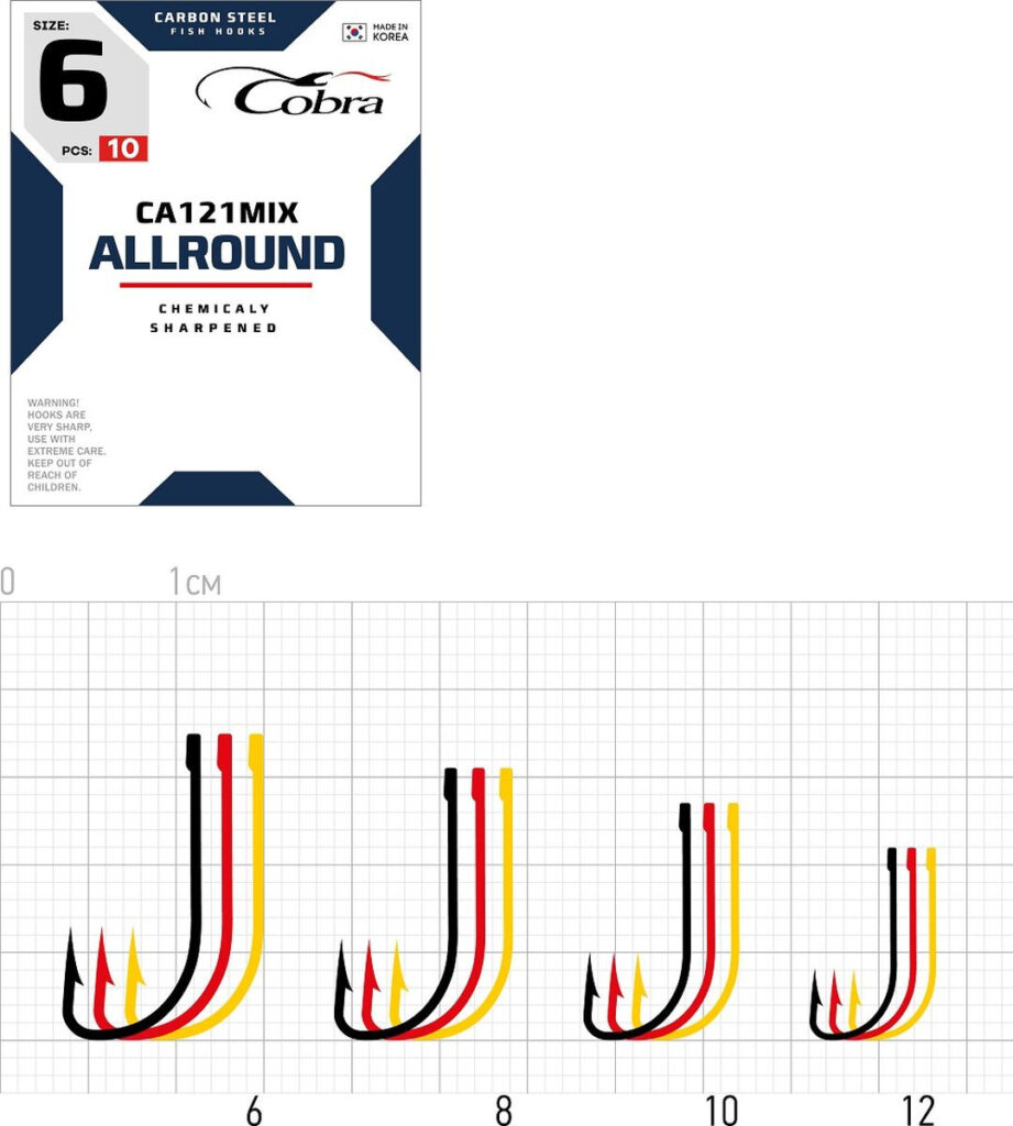 COBRA HOOKS ALLROUND MIX CA121 10PCS
