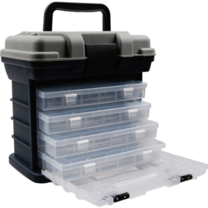 GORILLA PLASTIČNA ŠKATLA ZA RIBIŠKO OPREMO 27x17,5x26,5 cm + 4 ŠKATLICE ZA OPREMO