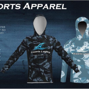 OCEANS LEGACY LANGARM UV-SHIRT BLAU CAMO