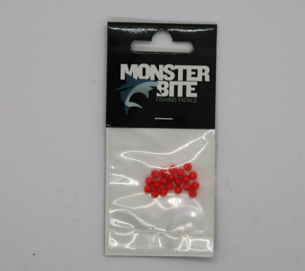 MONSTER BITE PLASTIC BEADS ROUND 4mm RED