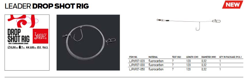 LUCKY JOHN DROP SHOT RIG FLUOROCARBON 7kg