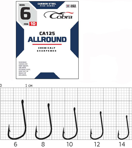 COBRA HOOKS ALLROUND CA125 10PCS