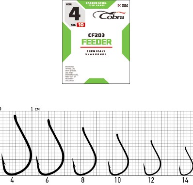 COBRA FEEDER SPECIALIST HOOKS CF203 10PCS