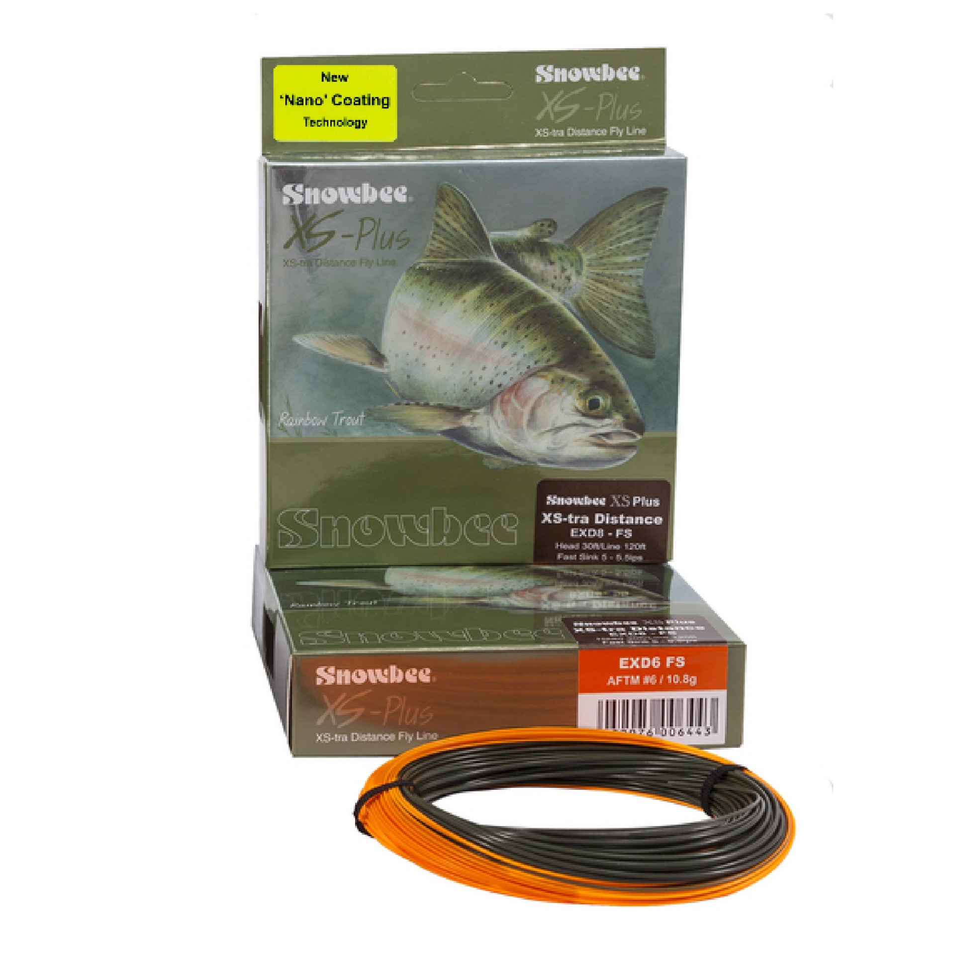 SNOWBEE XS-TRA DISTANCE FAST SINK LINE DK GREEN/ORANGE