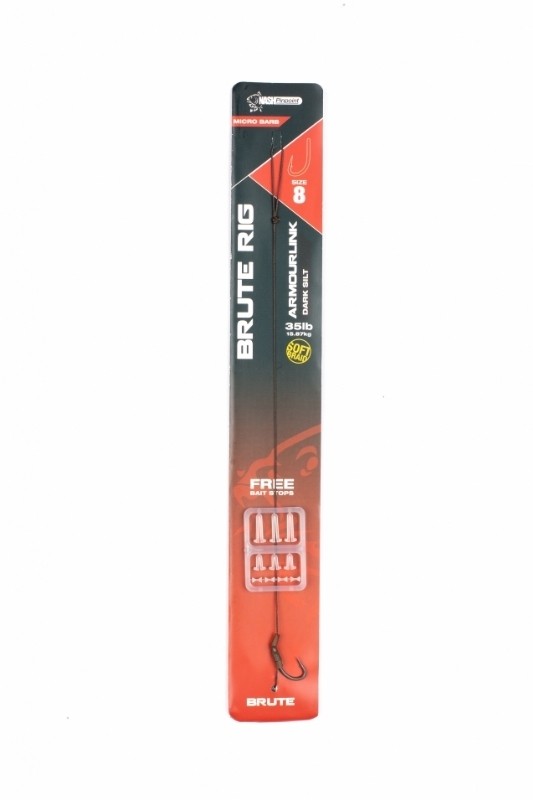 NASH BRUTE RIG ARMOURLINK DARK SILT 35lb Micro Barb