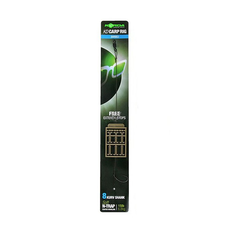 KORDA N-TRAP KD CARP RIG 6 KURV SHANK 15lb