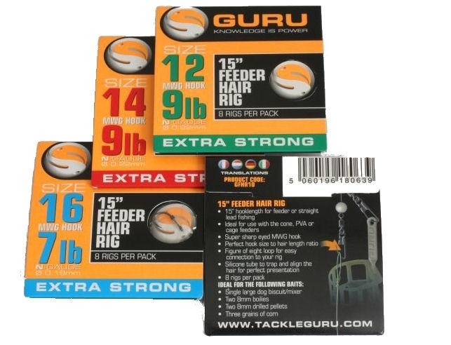GURU READY RIG FEEDER HAIR RIG 38CM MWG