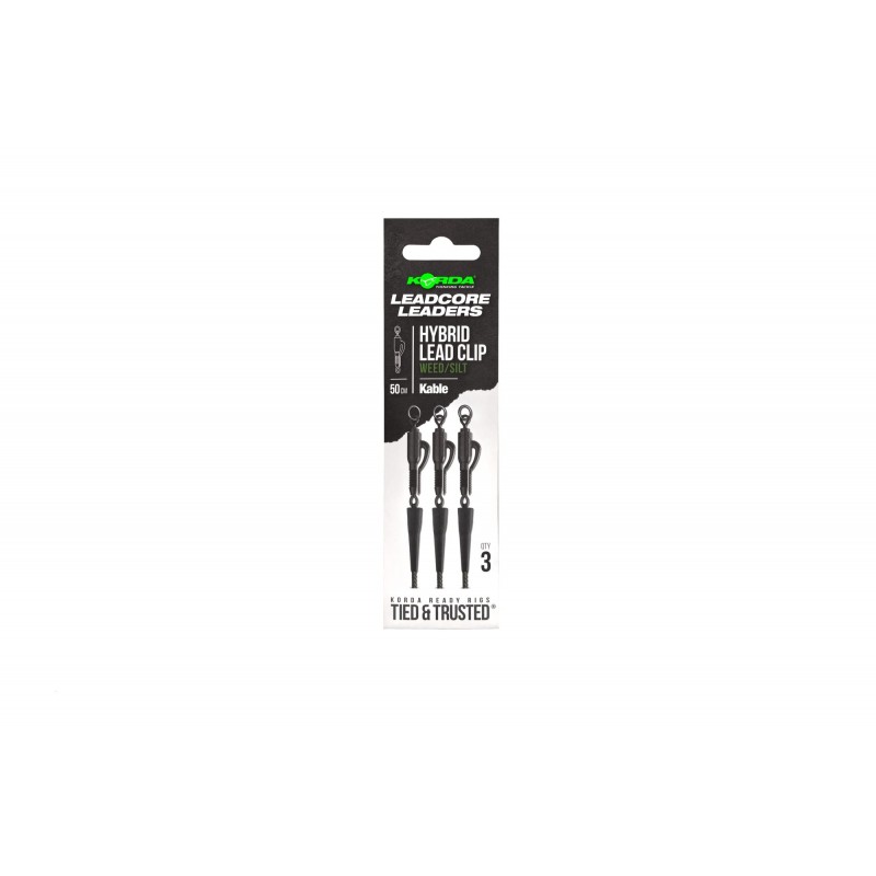 KORDA LEADCORE LEADERS HYBRID LEAD CLIP 50CM