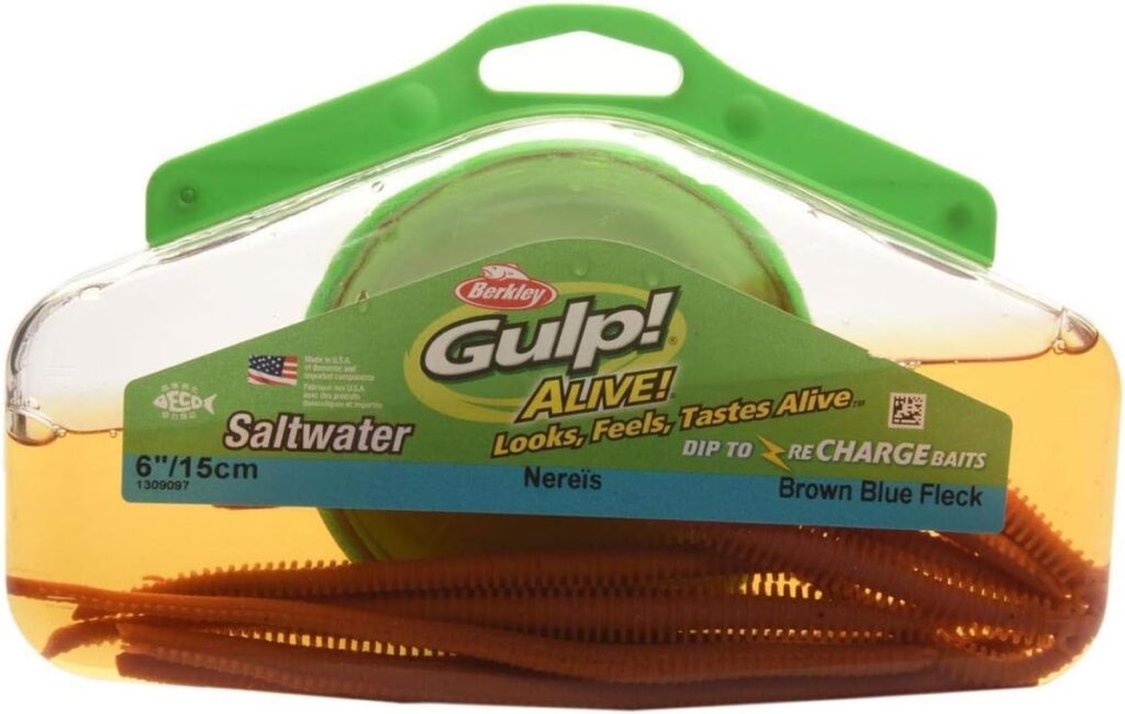 BERKLEY GULP ALIVE SANDWORM 15cm SALTWATER #brown blue fleck