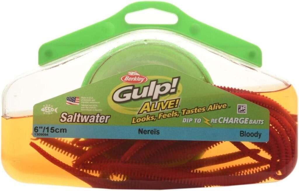 BERKLEY GULP ALIVE SANDWORM 15cm SALTWATER #bloody