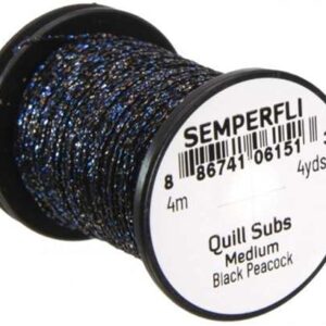 SEMPERFLI PEACOCK QUILL SUBS #MEDIUM BLACK PEACOCK