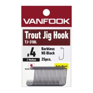 VANFOOK FOREL JIG HAAK BARBLOOS TJ-31BL 25ST