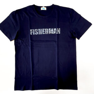 CAMISETA DE ALGODÓN FISHERMAN LOGO AZUL #L