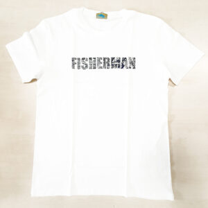 CAMISETA DE ALGODÓN FISHERMAN LOGO BLANCA #L