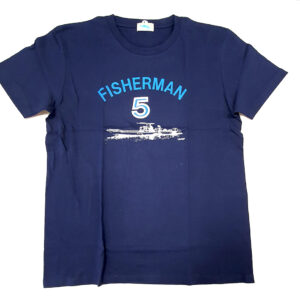 FISHERMAN 5 T-SHIRT IN COTONE BLU #L