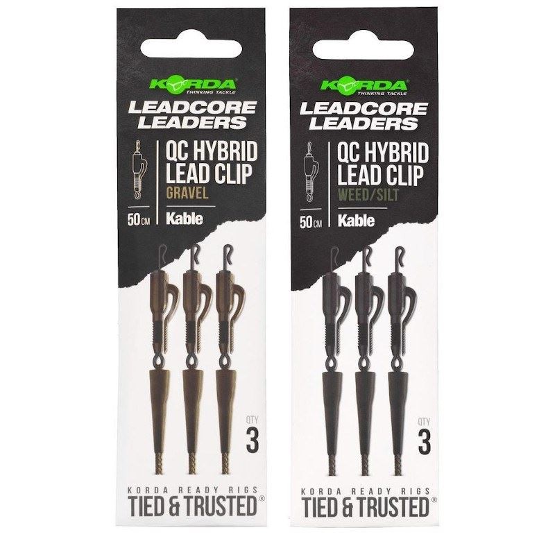 KORDA LEADCORE LEADER QC HYBRID LEAD CLIP 50cm