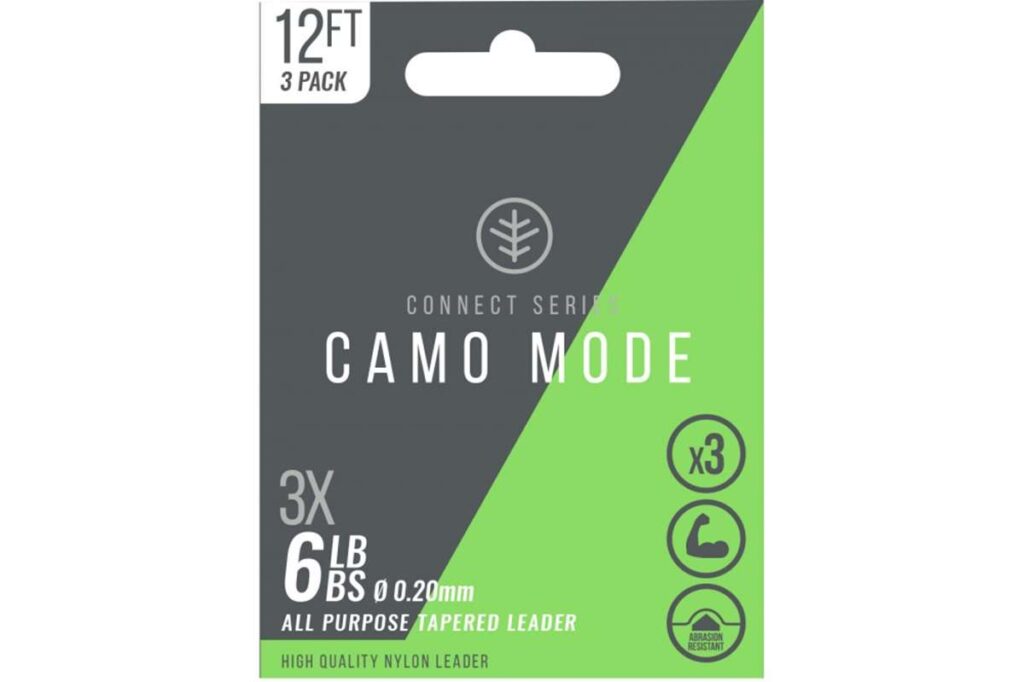 WYCHWOOD CAMO TAPERED LEADER 12FT 3X-0.20MM 6LB