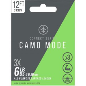 WYCHWOOD CAMO TAPERED LEADER 12FT 3X-0.20MM 6LB