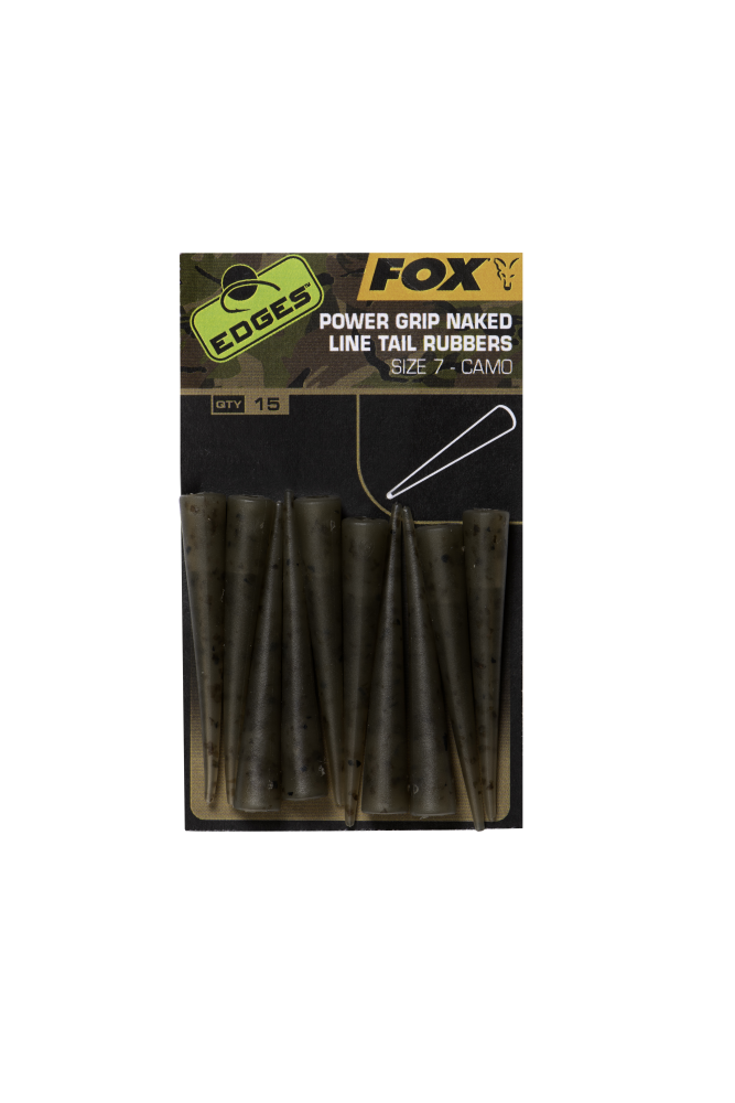 FOX POWER GRIP NAKED LINE TAIL RUBBERS 7 CAMO