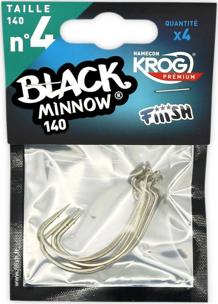 FIIISH BLACK MINNOW KROG VMC HOOKS No.4 4pcs