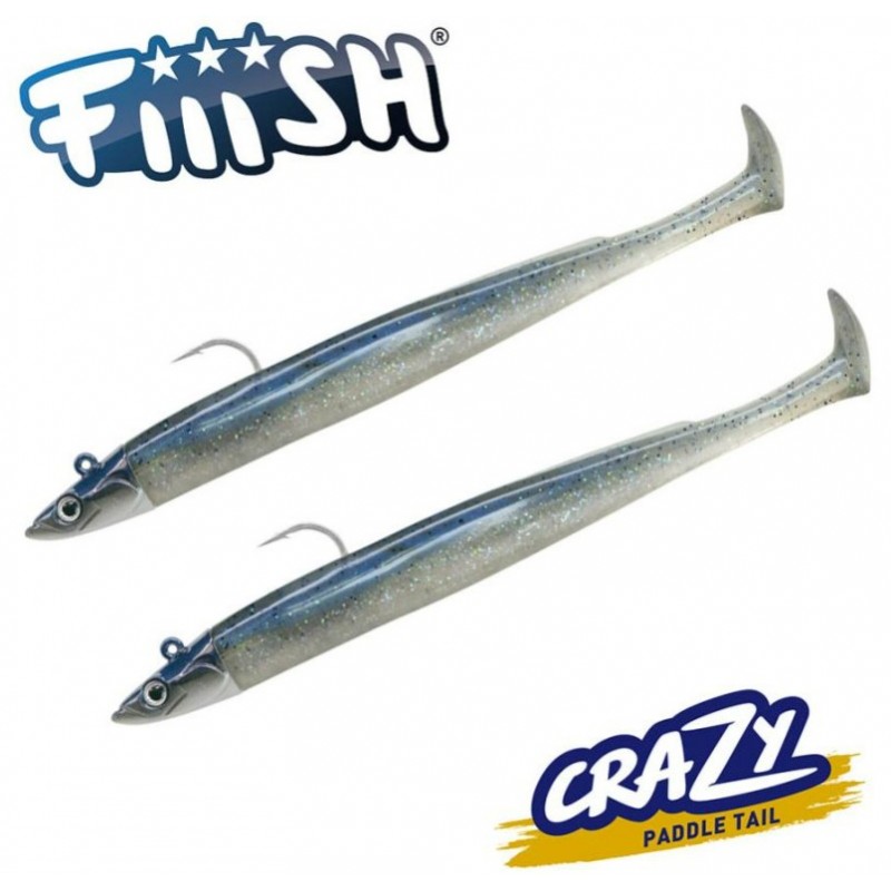 FIIISH CRAZY PADDLE TAIL 2X COMBOS SHORE 120MM 7G #ELECTRIC BLUE