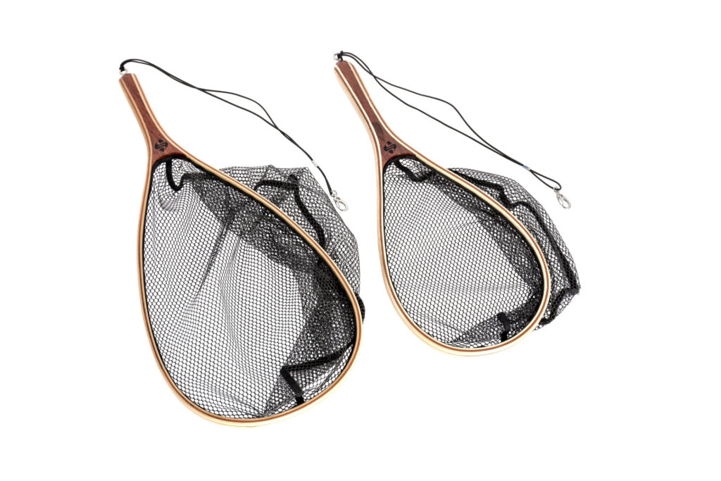 SNOWBEE WOODEN LANDING NET LARGE 45x30cm rubber coated mesh