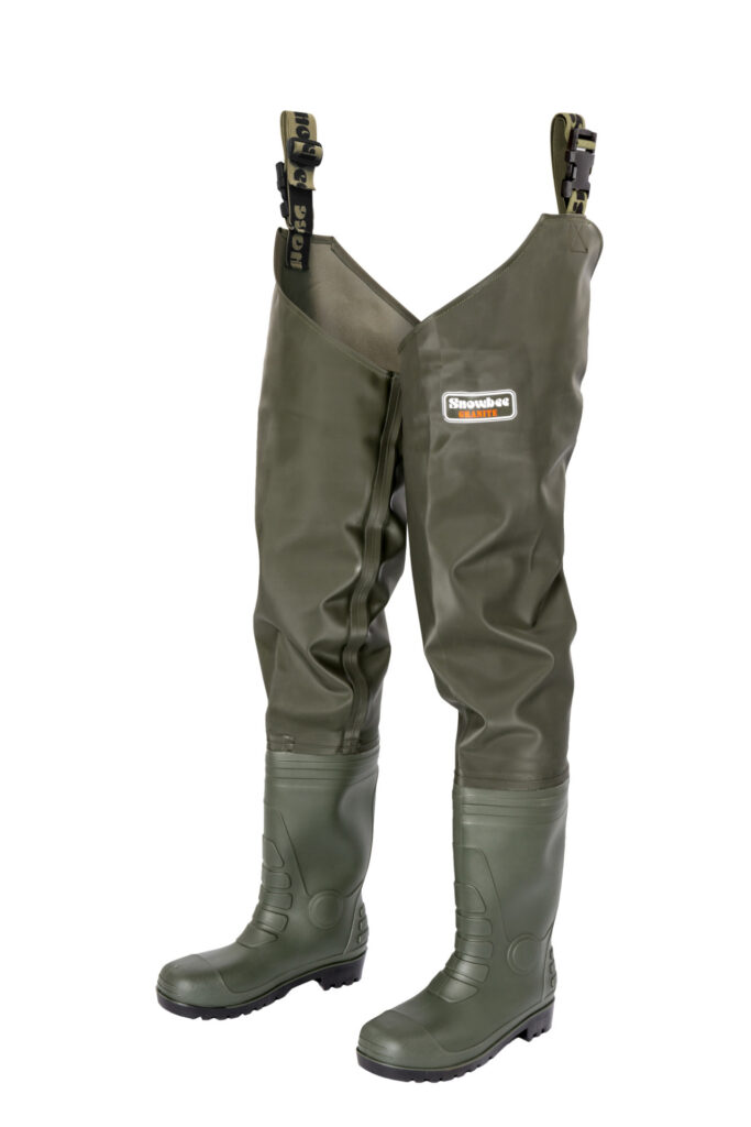 SNOWBEE GRANITE PVC THIGH WADERS CLEATED SOLE