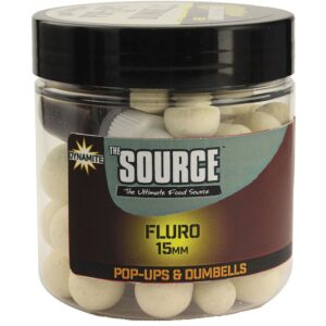 DYNAMITE BAITS THE SOURCE WHITE POP UPS DUMBLERS 15mm