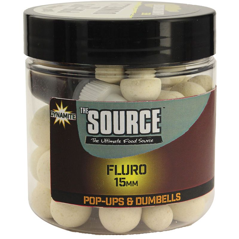 DYNAMITE BAITS THE SOURCE WHITE POP UPS DUMBLERS 15mm