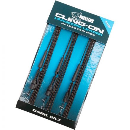 NASH LEADCORE LEADER LEAD CLIP RIGS 3pcsDARK SILT