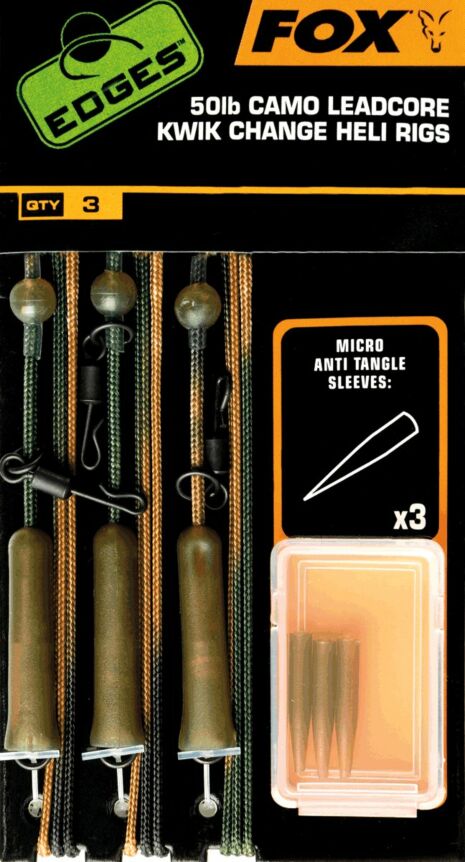 FOX 50LB CAMO LEADCORE KWIK CHANGE HELI RIG
