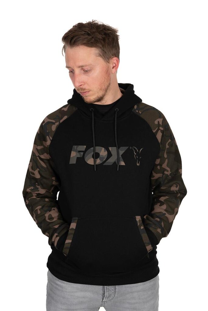 FOX RAGLAN HOODY BLACK/BROWN