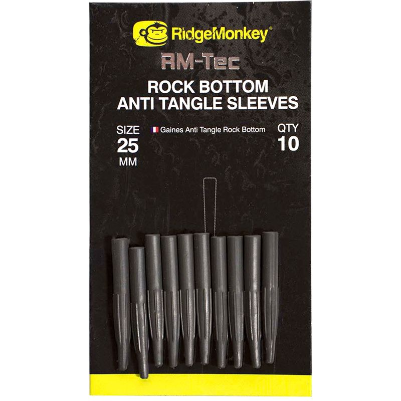 RIDGEMONKEY ANTI TANGLE SLEEVES ROCK BOTTOM 25mm