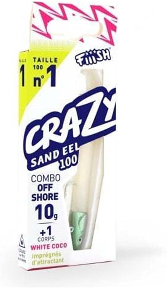 FIIISH CRAZY SANDEEL COMBO OFFSHORE 100mm 10g #White Coco