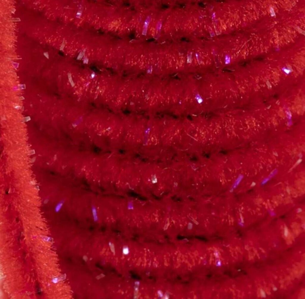 SEMPERFLI SPARKLE WORM CHENILLE #FLUORO RED