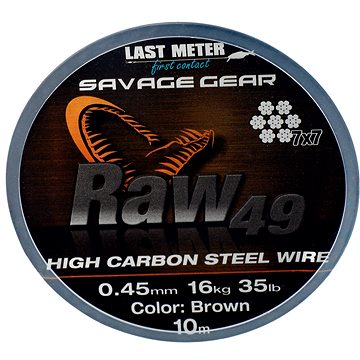 SAVAGE GEAR RAW49 0.54mm 23kg UNCOATED BROWN 10m