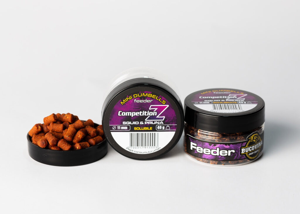 BUCOVINA CARP BAITS COMPETITION Z SQUID & PRUNA MINI DUMBELLS SOLUBILE 11MM