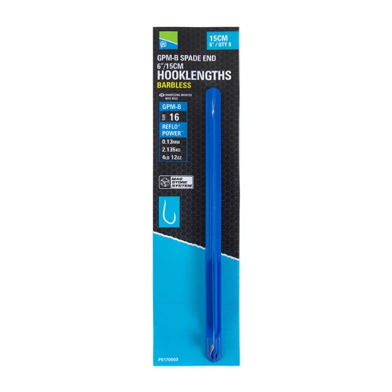 PRESTON HOOKLENGTHS 15cm 0.13MM 2.14KG GPB-B #16