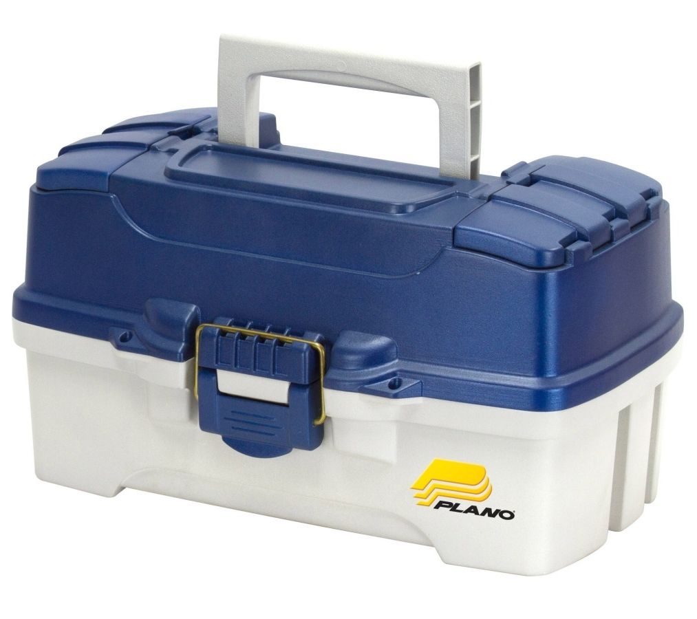 PLANO TWO-TRAY TACKLE BOX BLUE METALIC/OFF-WHITE