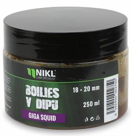 NIKL BOILIES IN DIP GIGA SQUID 18+20mm 250g