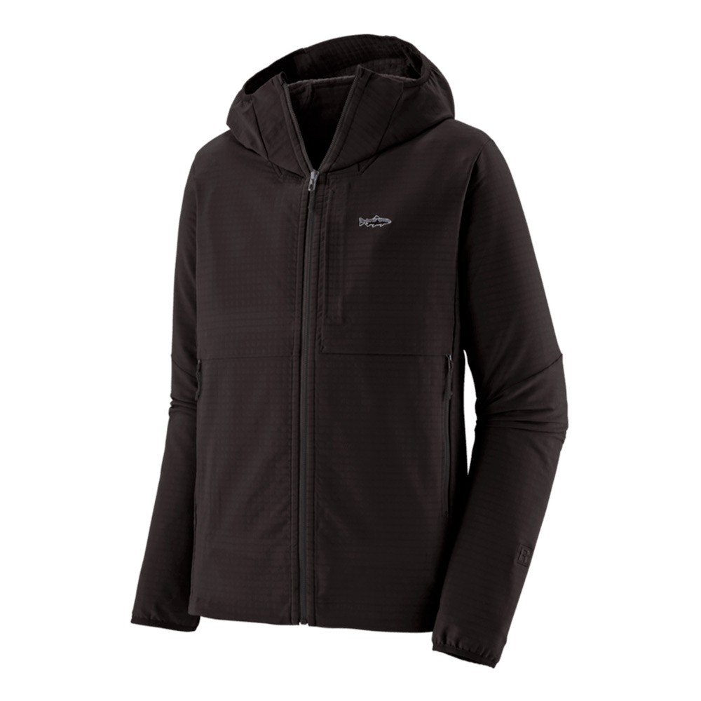 PATAGONIA R1 TECHFACE FITZ ROY TROUT HOODY BLK