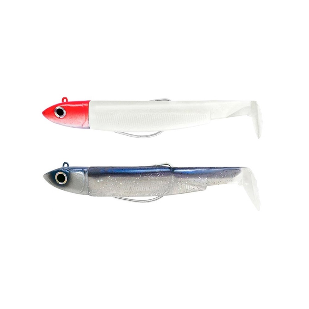 FIIISH BLACK MINNOW COMBO 2X OFF SHORE 70MM 6G #WHITE/RED + ELECTRIC BLUE