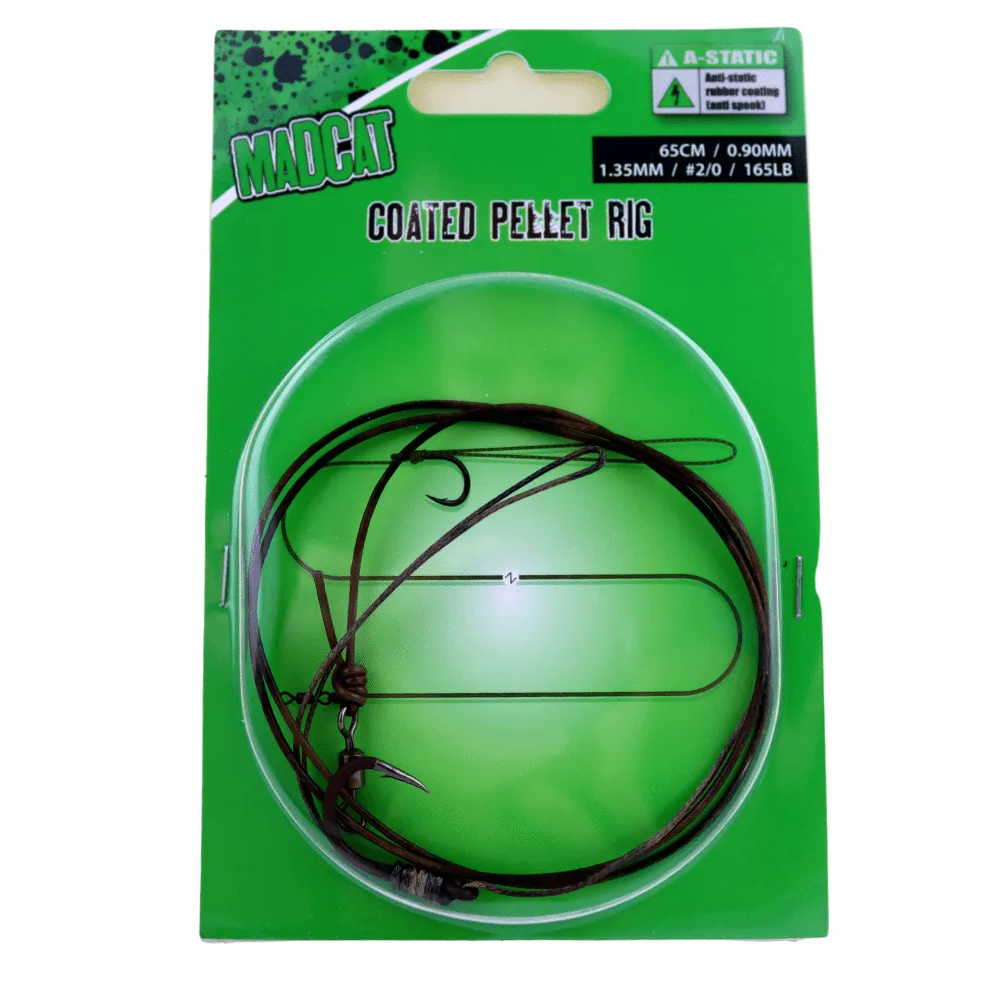 MADCAT COATED PELLET RIG 55cm 0.75mm 1.20mm 1/0 135lb