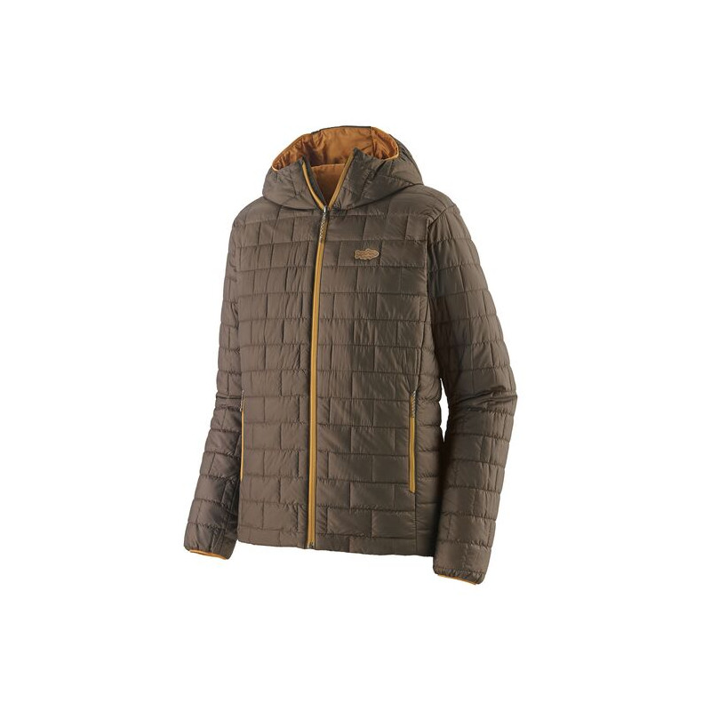 PATAGONIA NANO PUFF FITZ ROY TROUT HOODY OTTER BROWN XL