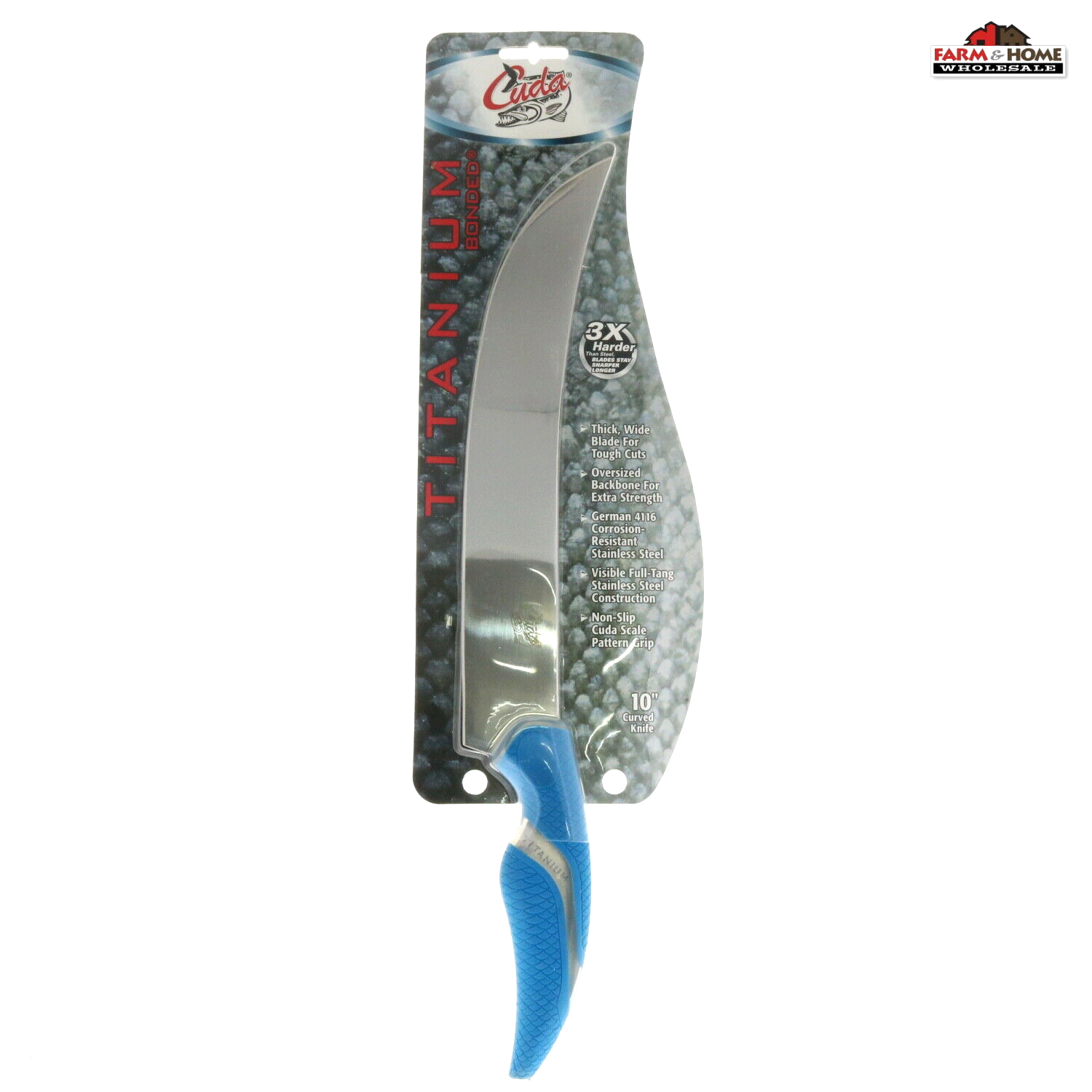CUDA TITANIUM BONDED 10IN CURVED KNIFE