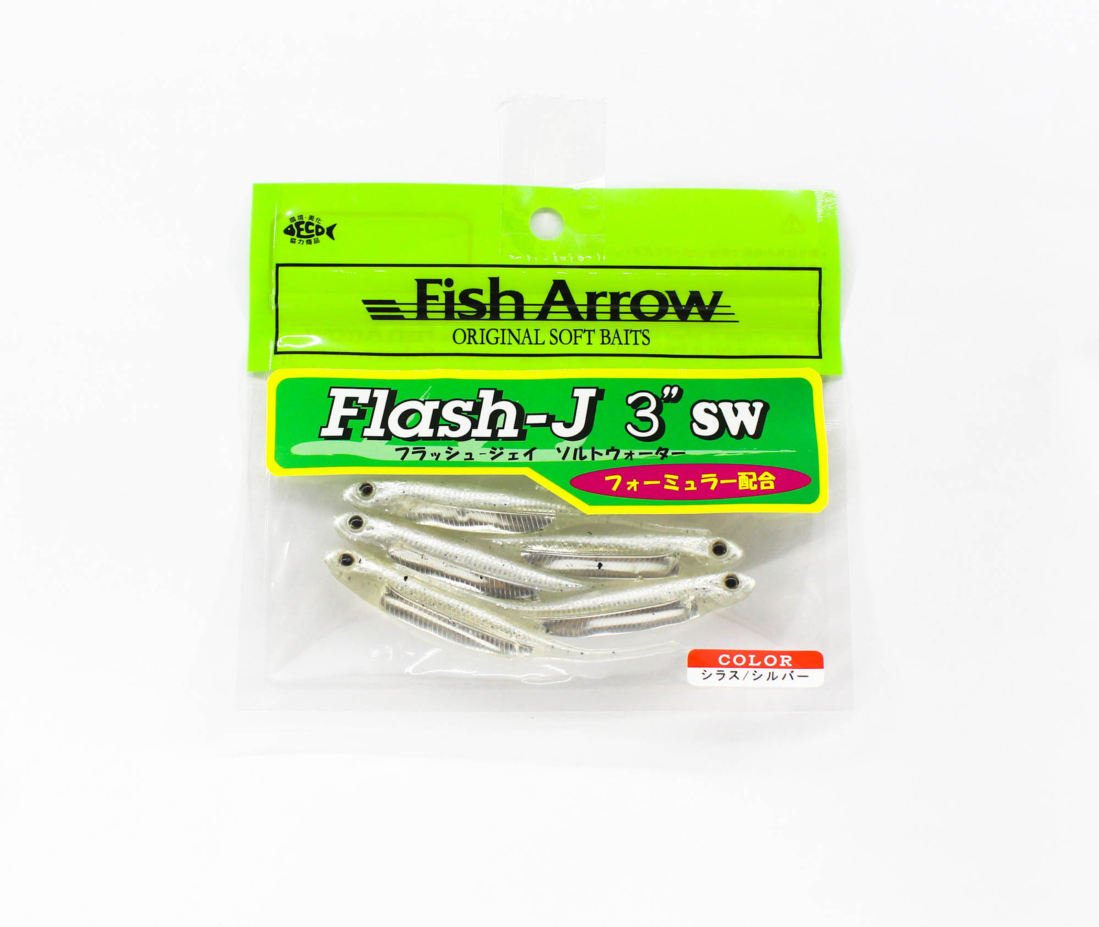 FISH ARROW FLASH-J 3IN SW #100SHIRASU/SILVER